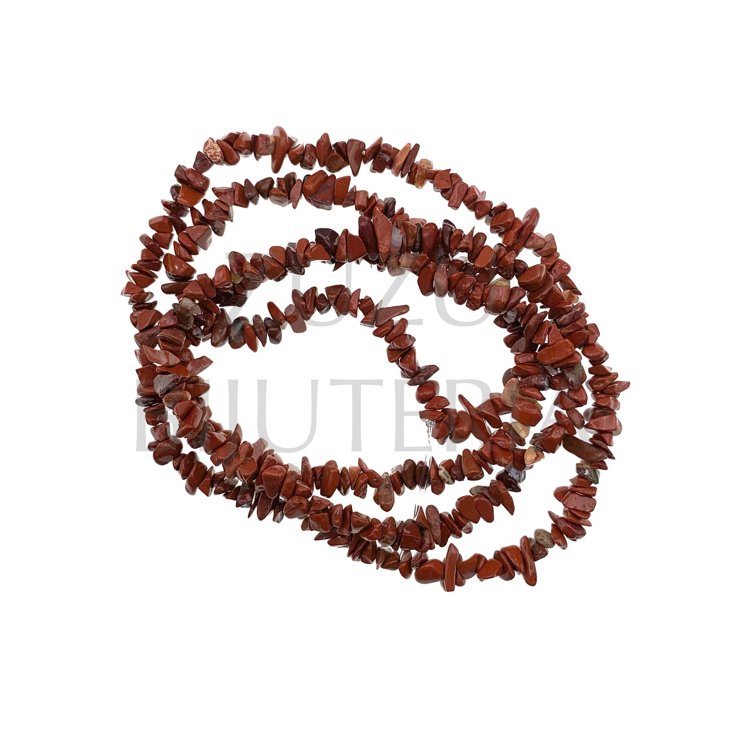 Fiada Cascalho 7mm Fino 80cm (Furo 0.8mm) - Pedra Jaspe