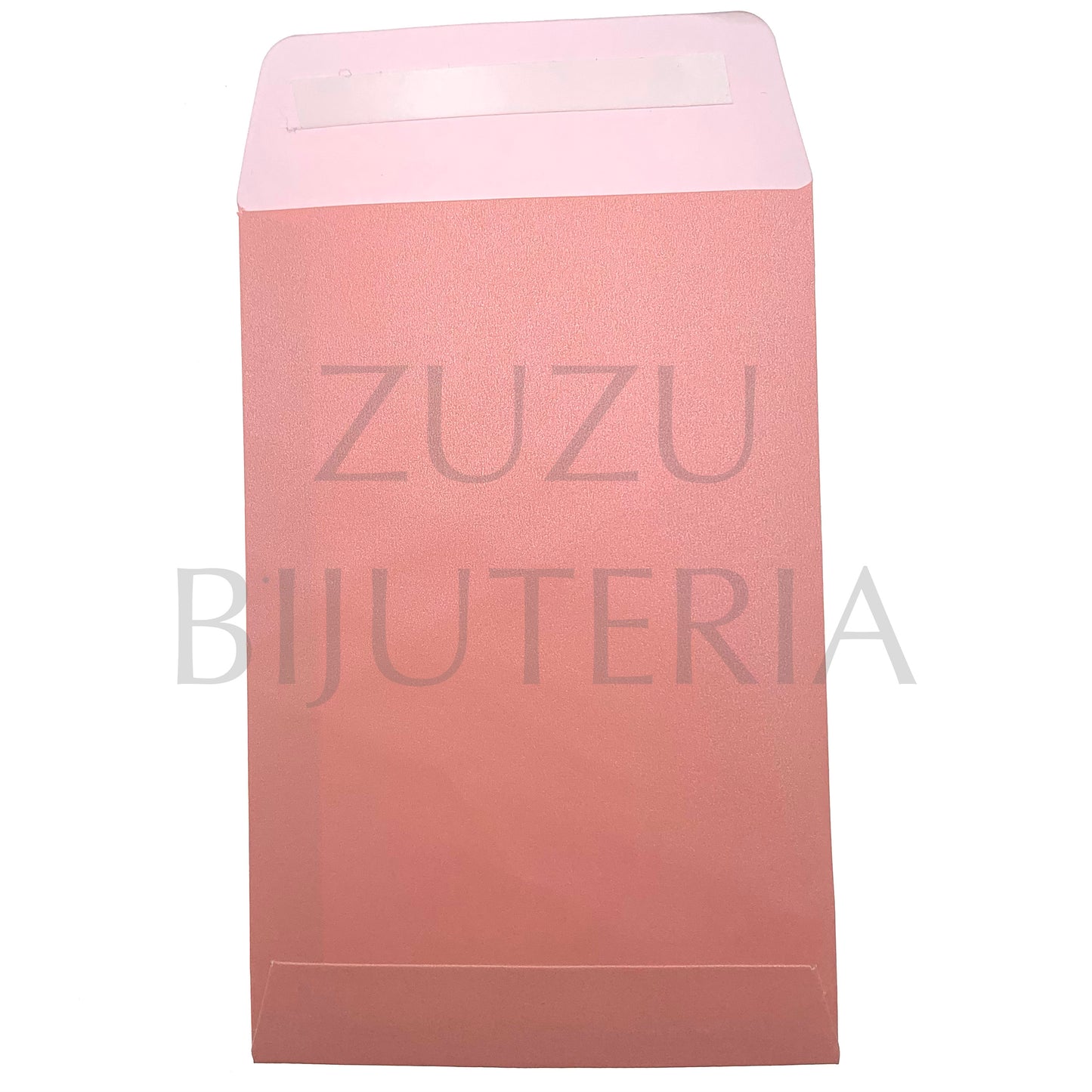 Saqueta de Papel com Pala Autocolante Cor de Rosa 15cm x 9cm