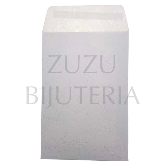 Saqueta de Papel com Pala Autocolante Branco 20cm x 12cm