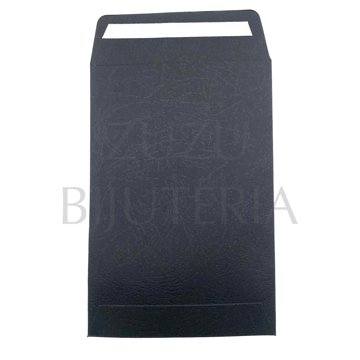 Saqueta de Papel com Pala Autocolante Preto 20cm x 12cm