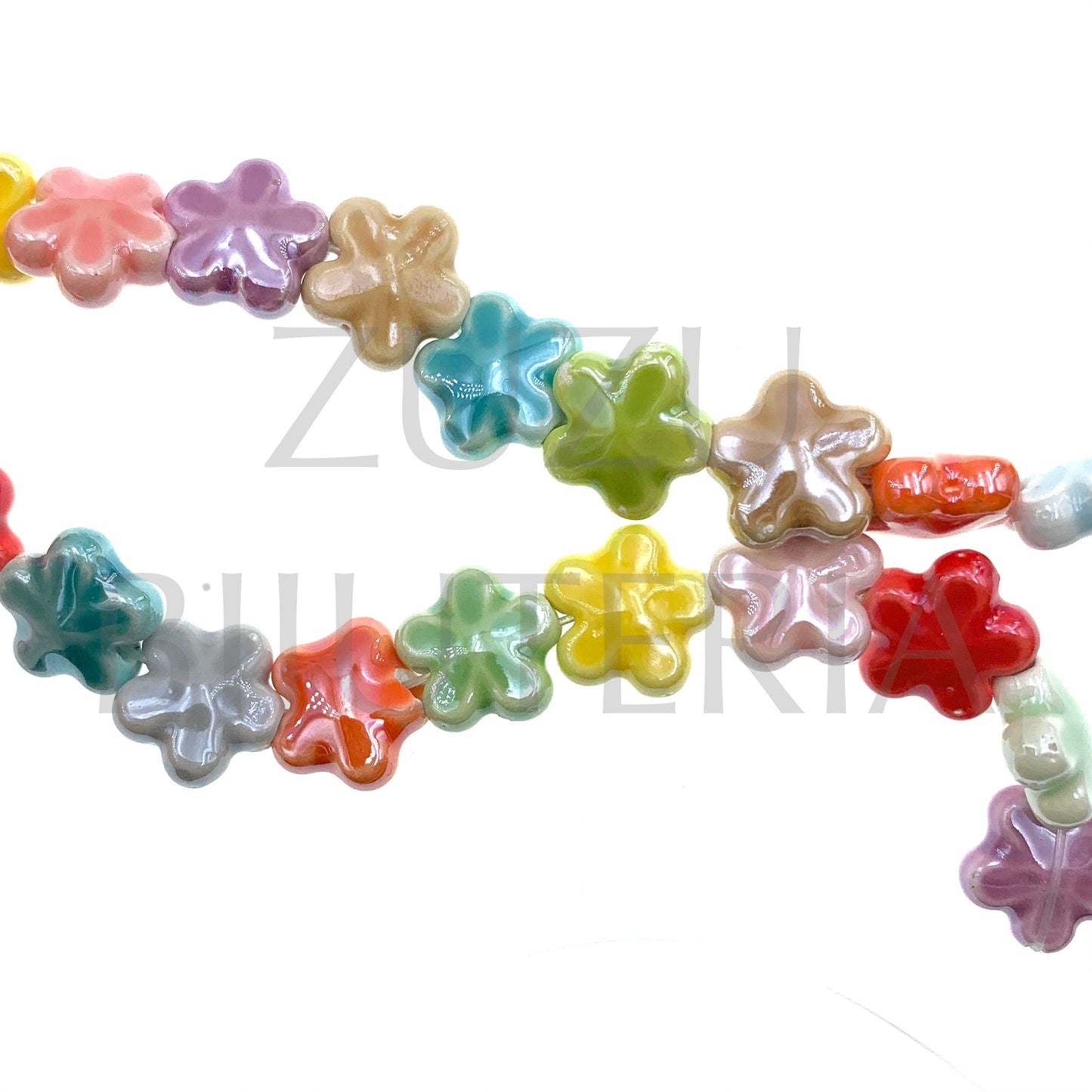 Conta de Flor (Pack de 5) 12mm - Cerâmica