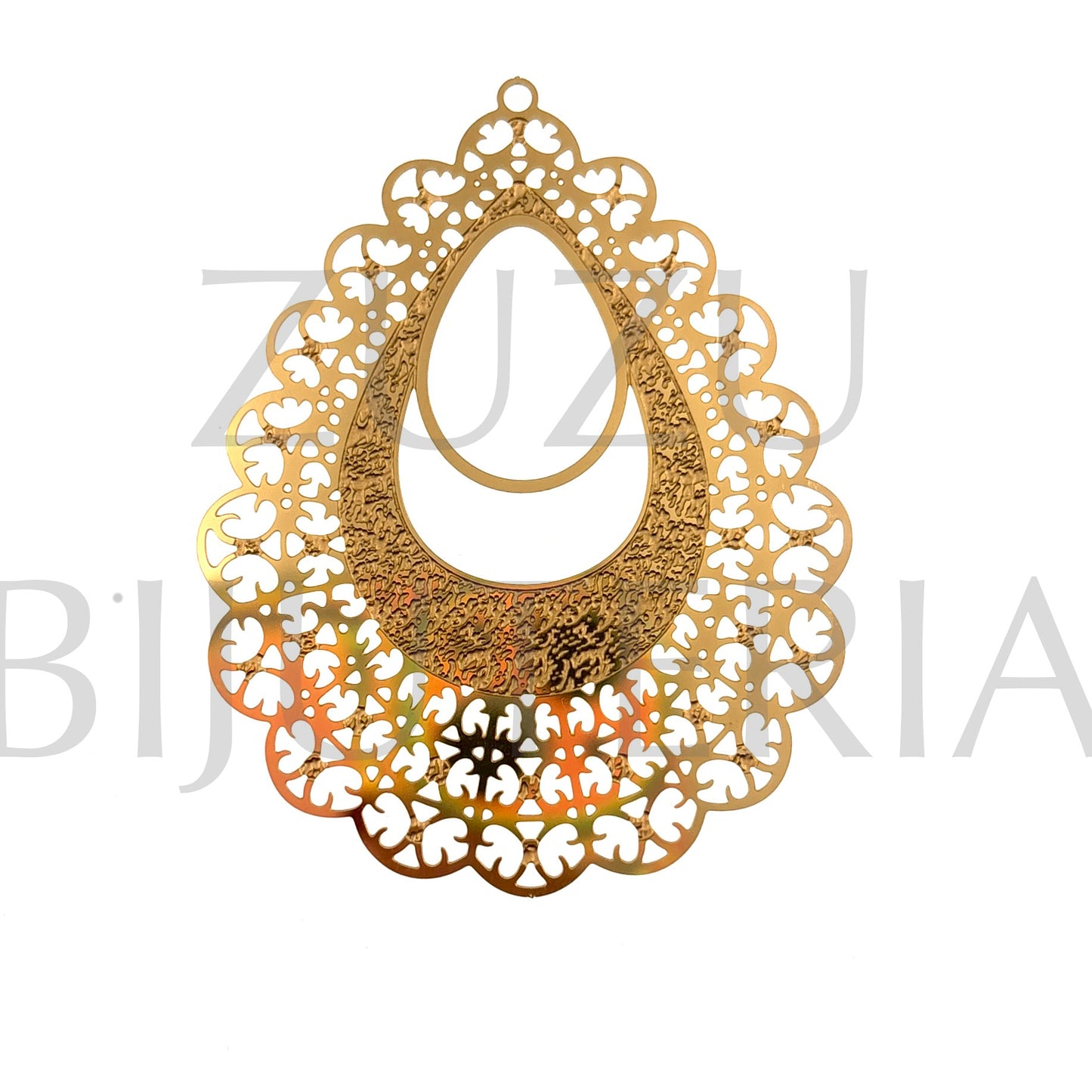 Pendente Folha 57mm x 45mm - Aço Inox