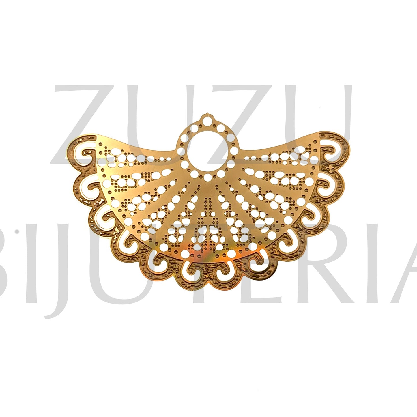 Pendente Folha 27mm x 42mm - Aço Inox