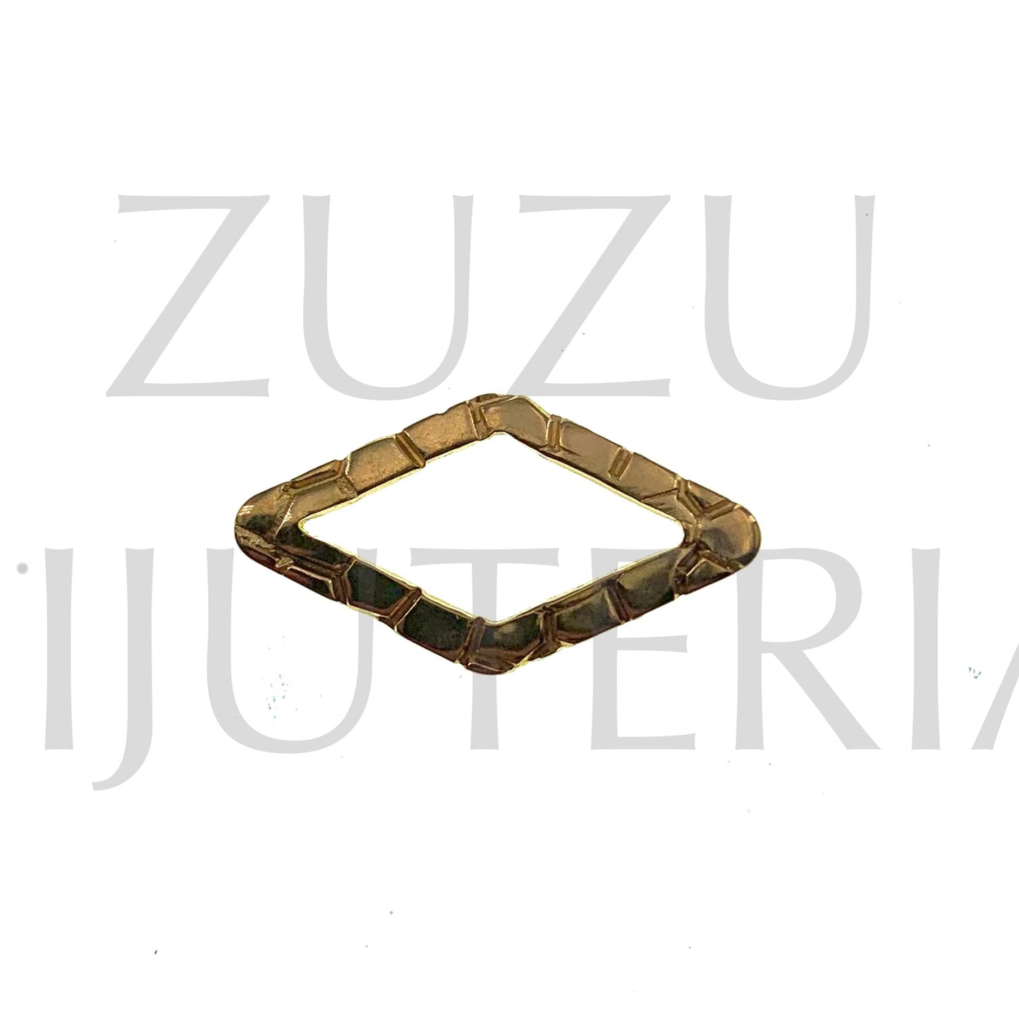 Pendente Formato Diamante com Detalhes mm - Aço Inox