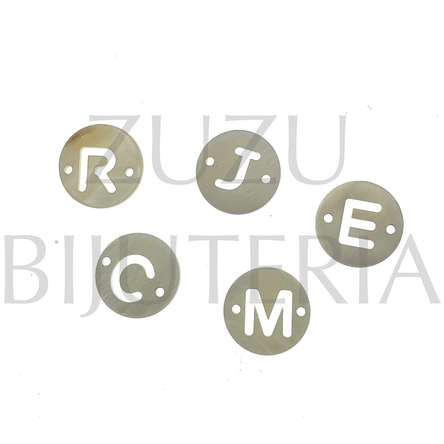 Pendente/Entremeio Letra Madrepérola 12mm