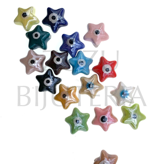 Conta de Estrela (Pack de 5) 15mm - Cerâmica