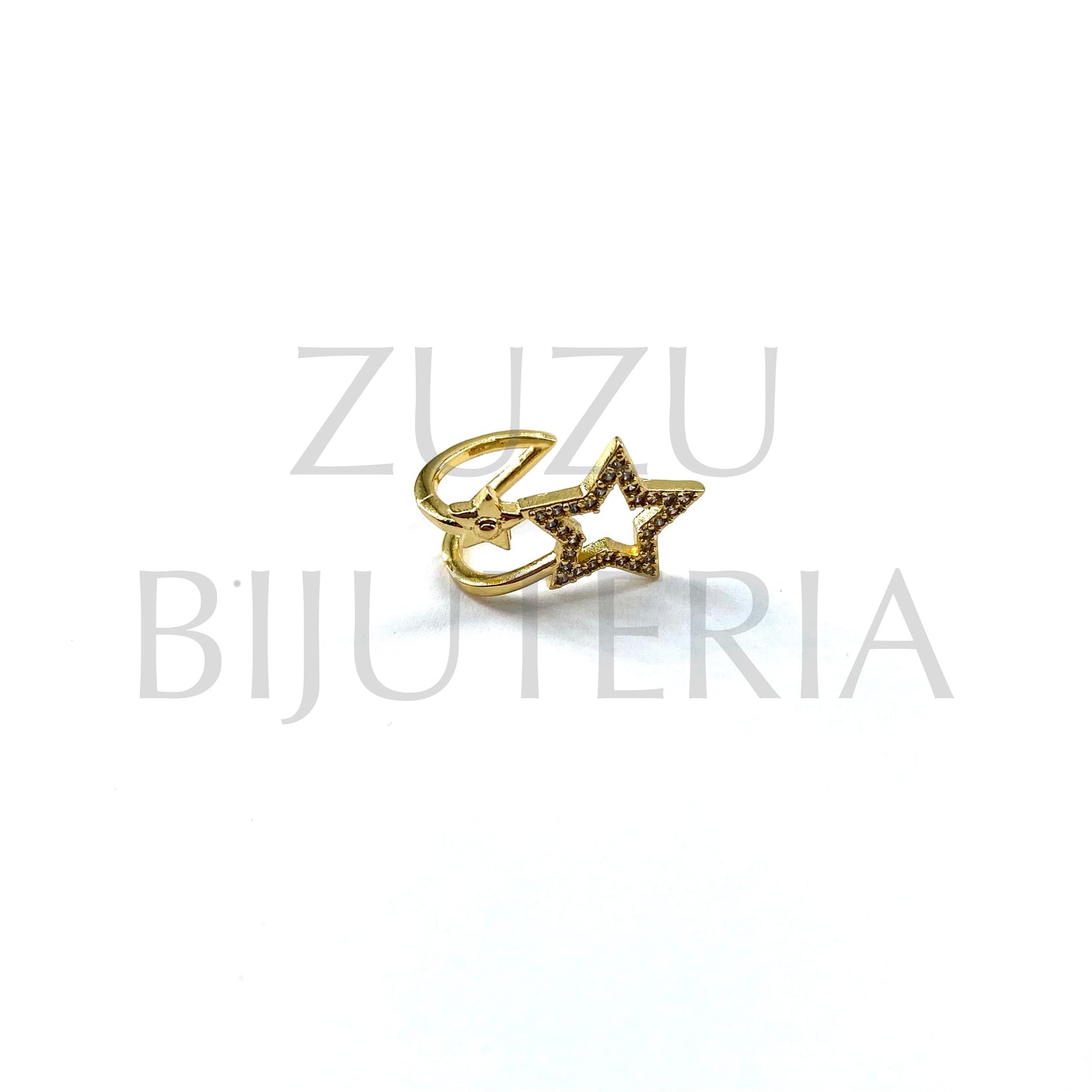 Golden Ring with Zirconia (Adjustable) - Brass