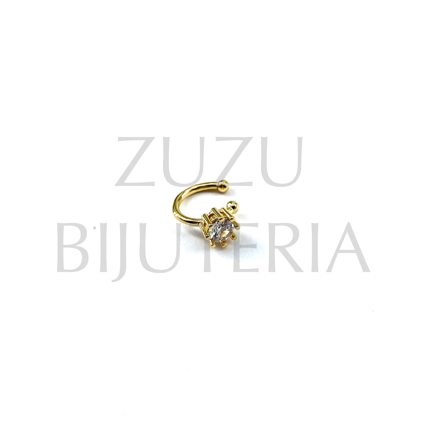 Golden Ring with Zirconia (Adjustable) - Brass