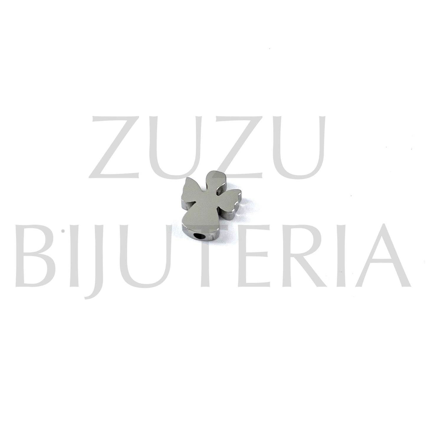 Silver Angel Pendant/String (Thick 3mm Hole 2mm) - Stainless Steel