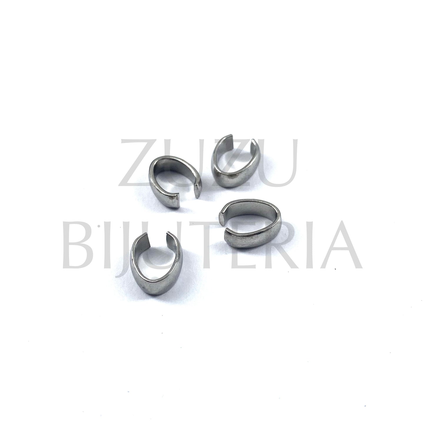 Argola Base para Pendente Prateado 12mm x 5mm - Aço Inox