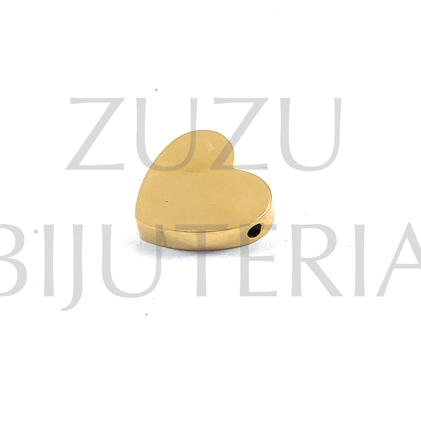 Simple Golden Heart Pendant/Inset 10mm - Stainless Steel