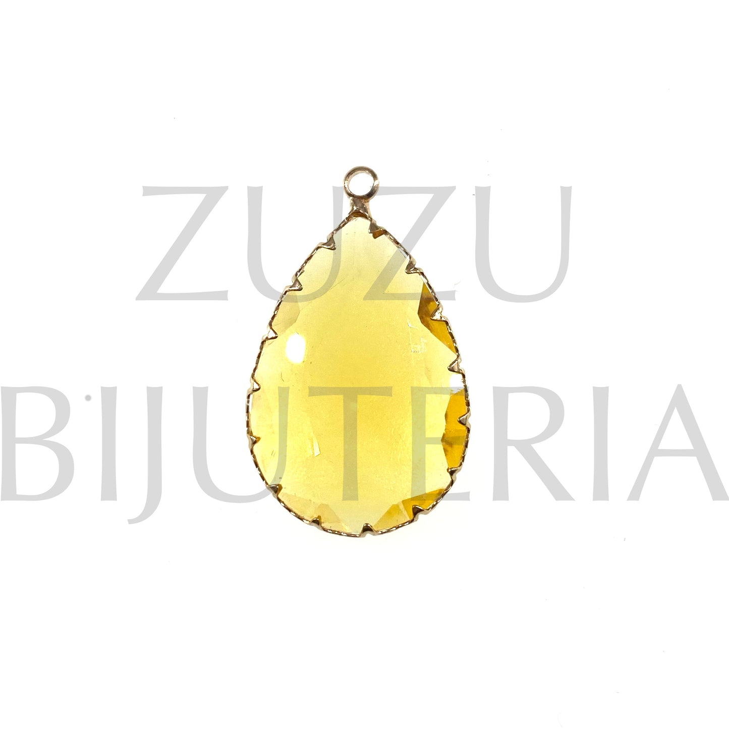 Pendente Vidro e Cobre Gota 33mm x 20mm