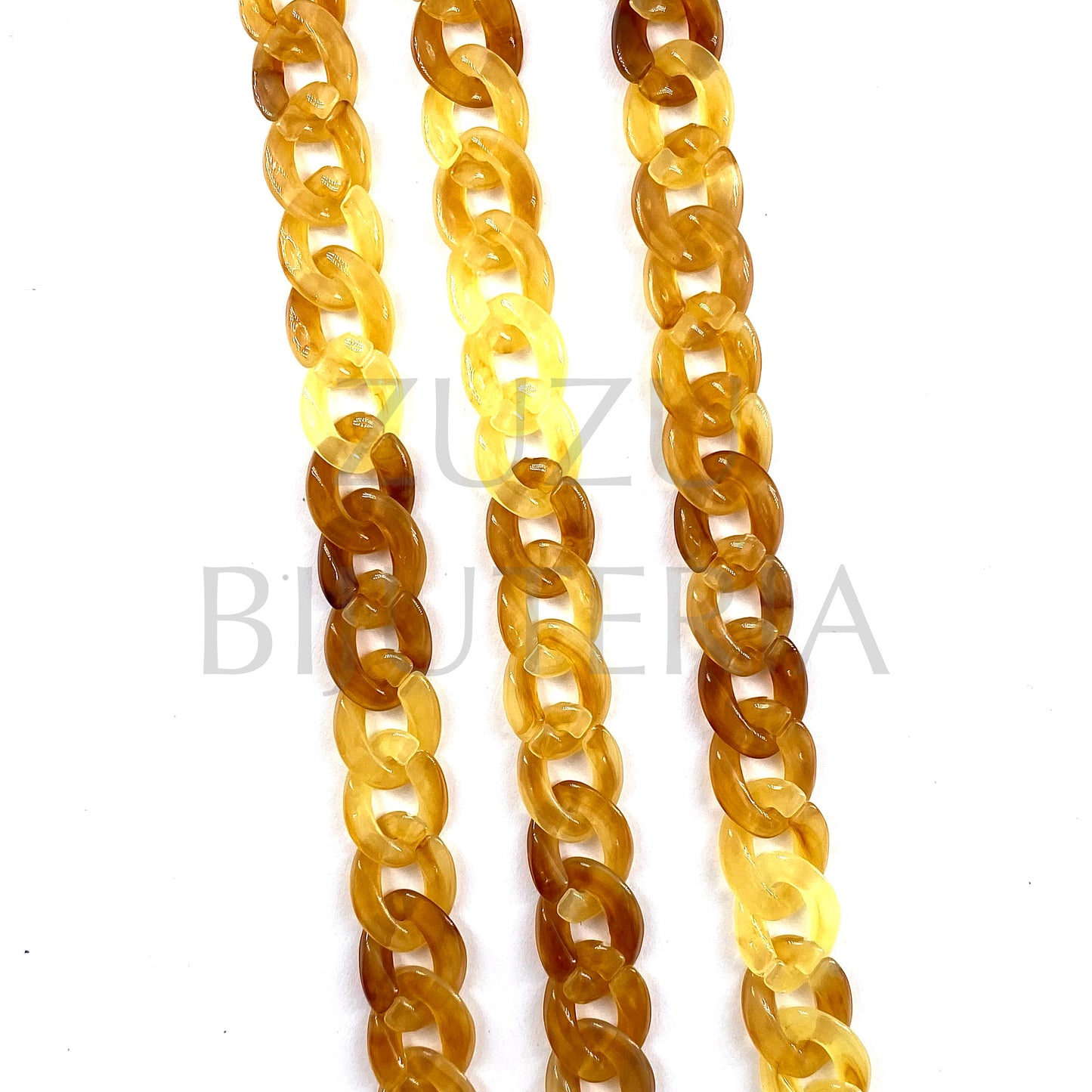 Cordão Oval Amarelo Misturado 13mm x 10mm (1 metro)