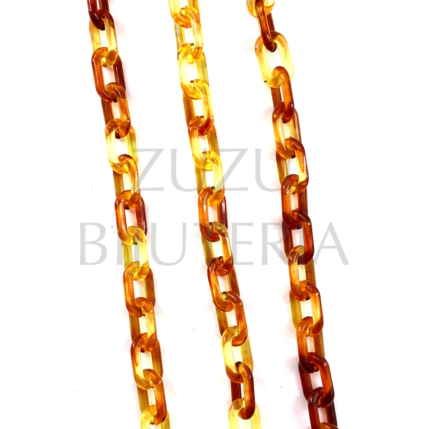 Cordão Oval Amarelo Misturado 14mm x 8mm (1 metro)