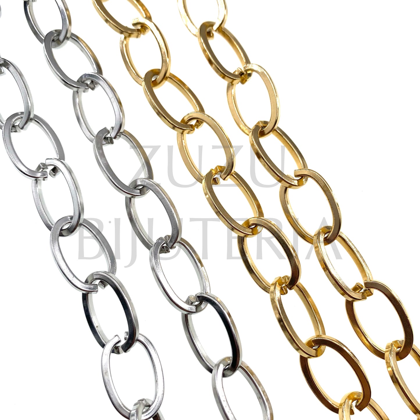 Corrente Elo Oval 19mm x 12mm - Aço Inox