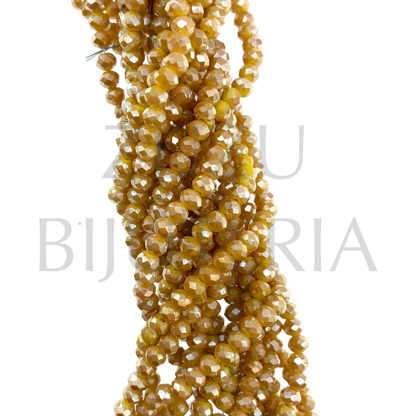 Faceted Crystal Row 3.5mm (1mm Hole) - Mirrored Silver (40cm)