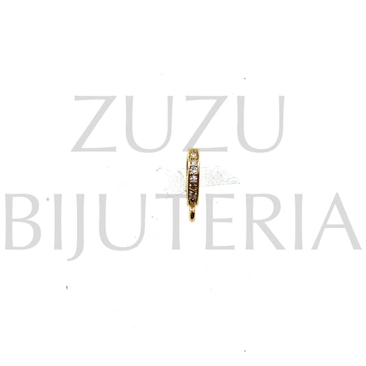 Argola Base para Pendente com Zirconias 7mm x 1.5mm - Latão