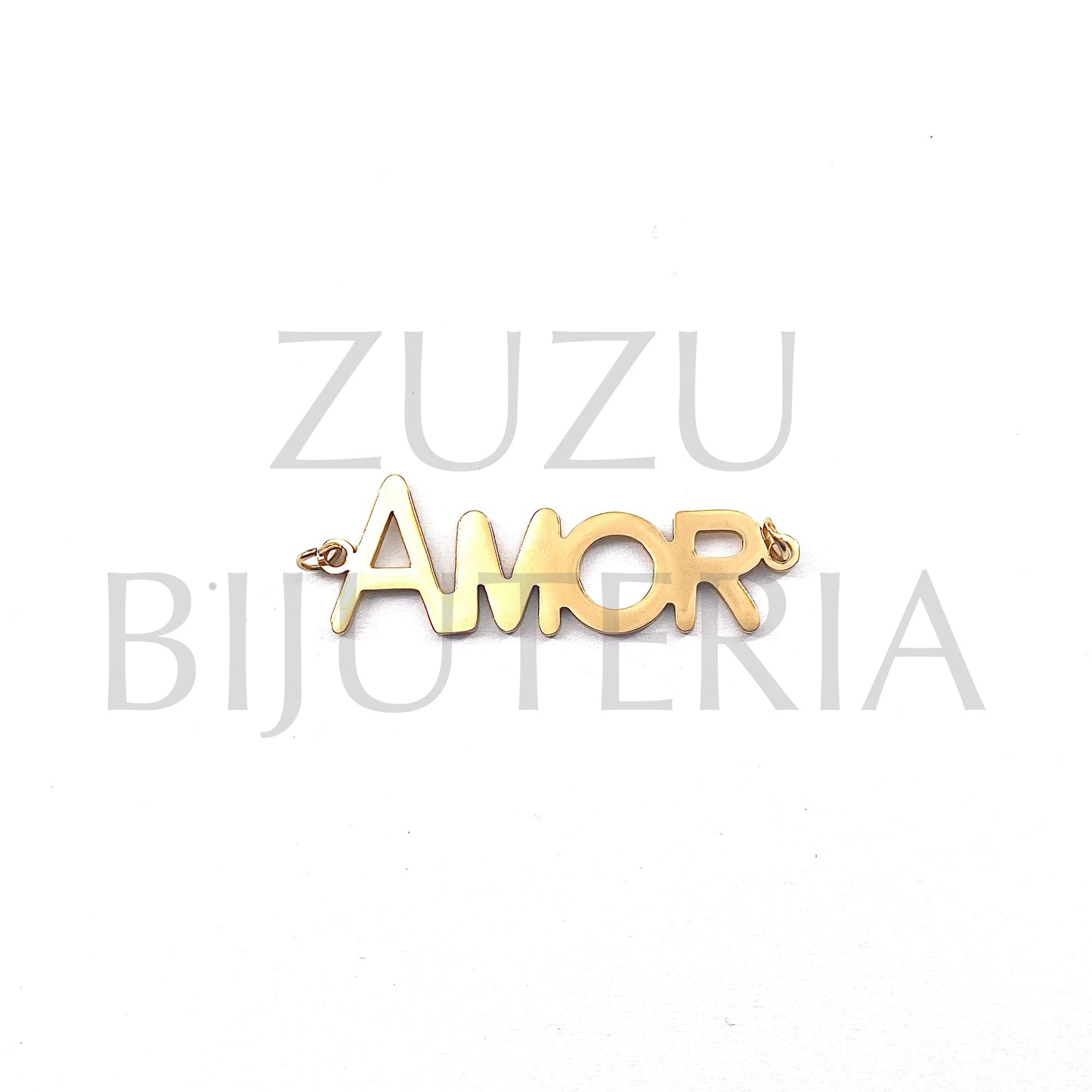 Pendant/Entremeio Amor Dourado 10mm x 38mm - Stainless Steel