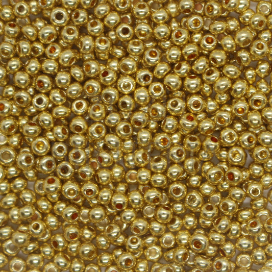 Missangas 2mm PREMIUM QUALITY Dourado - Pacote de 10g
