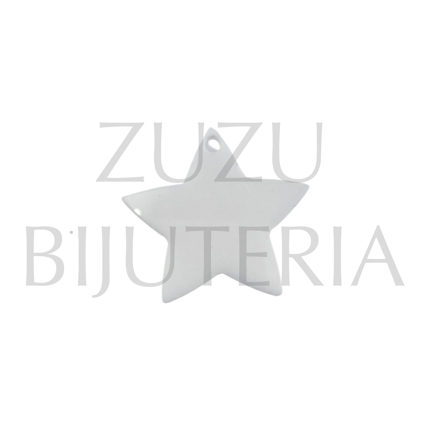 Pendente Estrela Branco 24mm - Acrilico