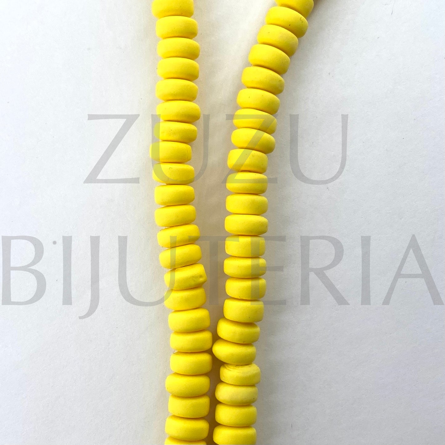 Conta Fimo Amarelo 3mm x 6mm - Fimo