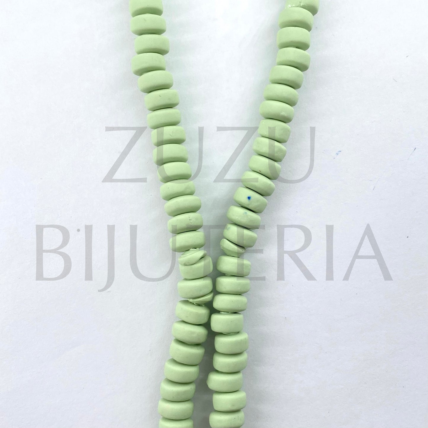 Conta Fimo Verde Seco 3mm x 6mm - Fimo
