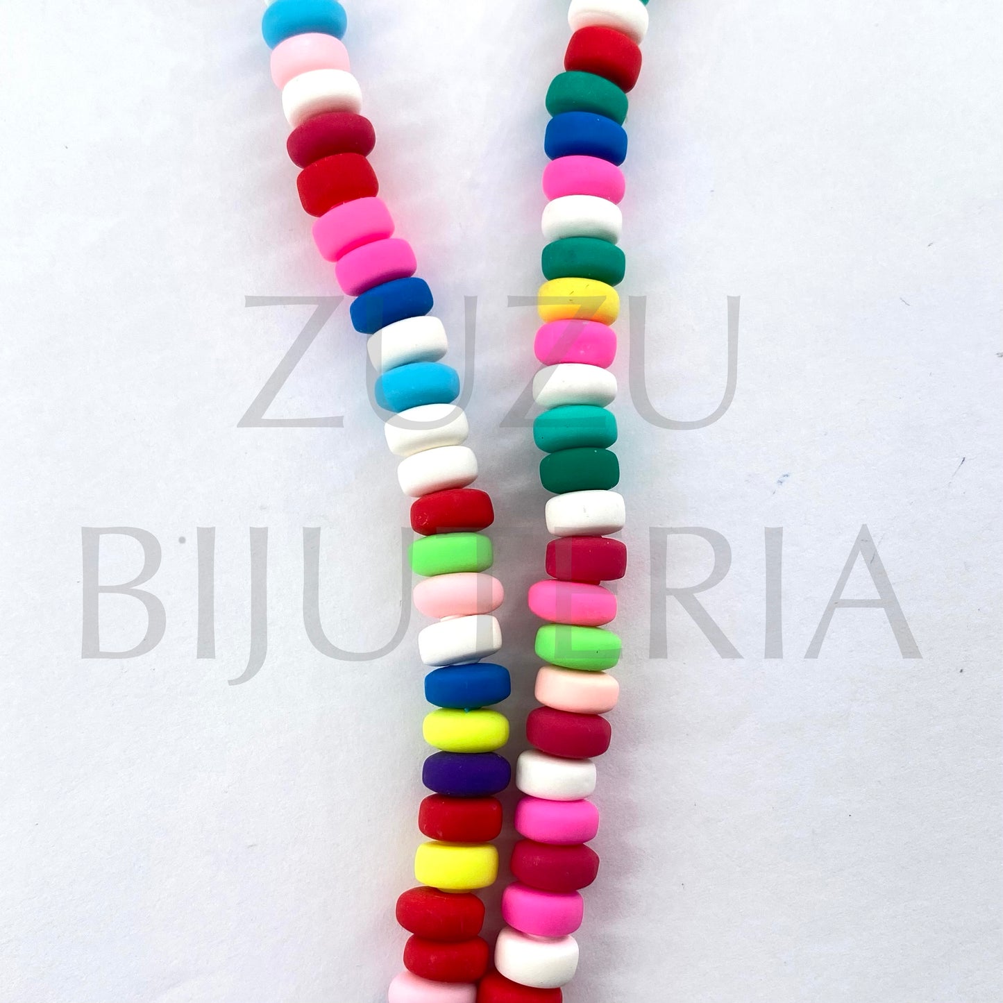 Conta Fimo Misturado 3mm x 6mm - Fimo