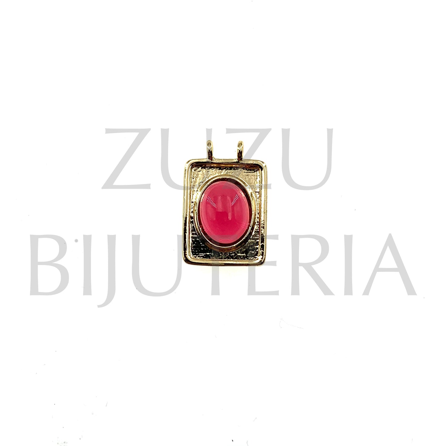 Pendente comCristal 19mm x 13mm - Latão