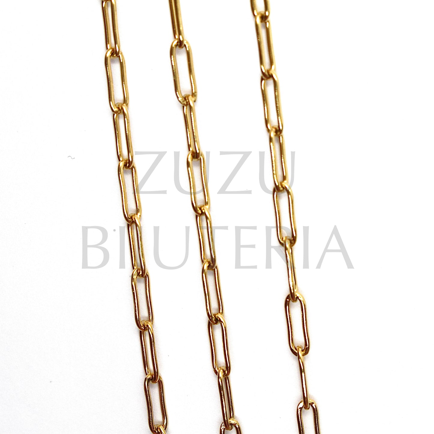 Corrente Elo Retangular 9mm x 3mm - Aço Inox