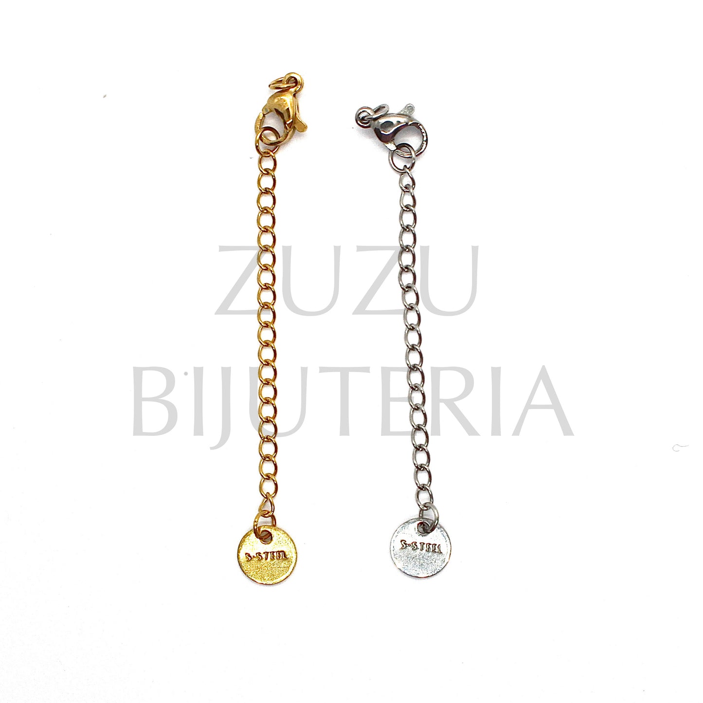 Extensão com Fecho Mosquetão 5cm - Aço Inox