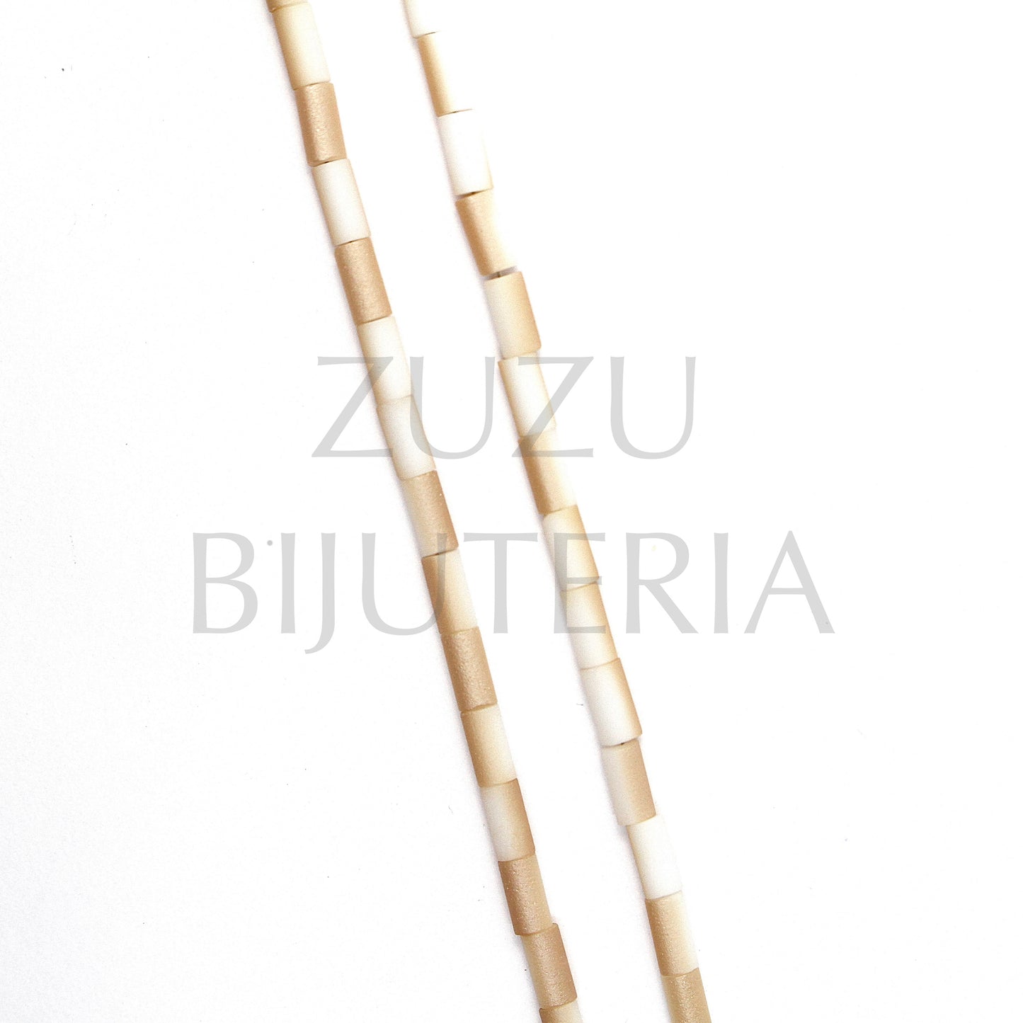 Fiada Contas Hematitas Bege/Branco 2.5mm (50cm)