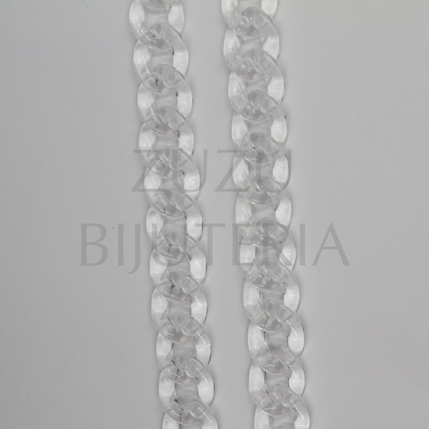 Cordão Oval Transparente 13mm x 10mm (1 metro)