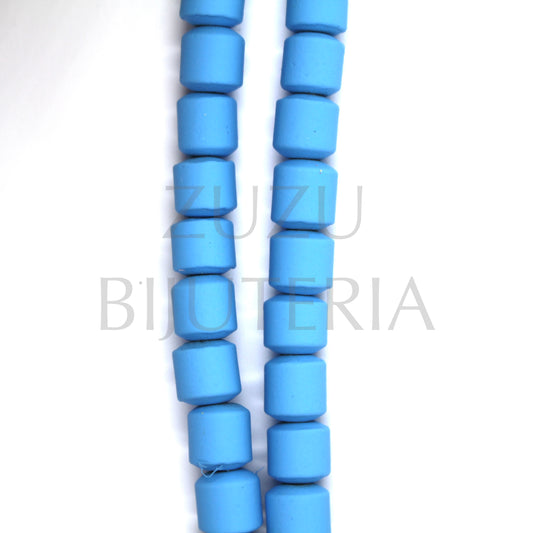 Contas Hematites 7mm x 6mm (Pacote de 5) - Azul Mate