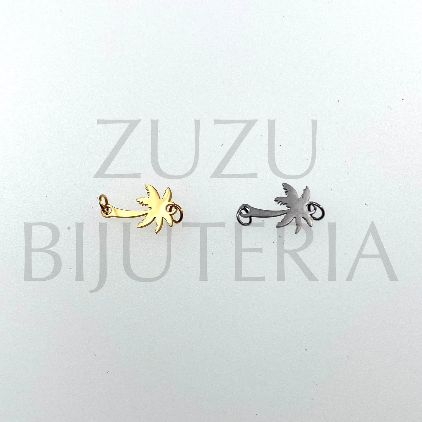 Pendant/Inset Palm Tree 11mm x 15mm - Stainless Steel