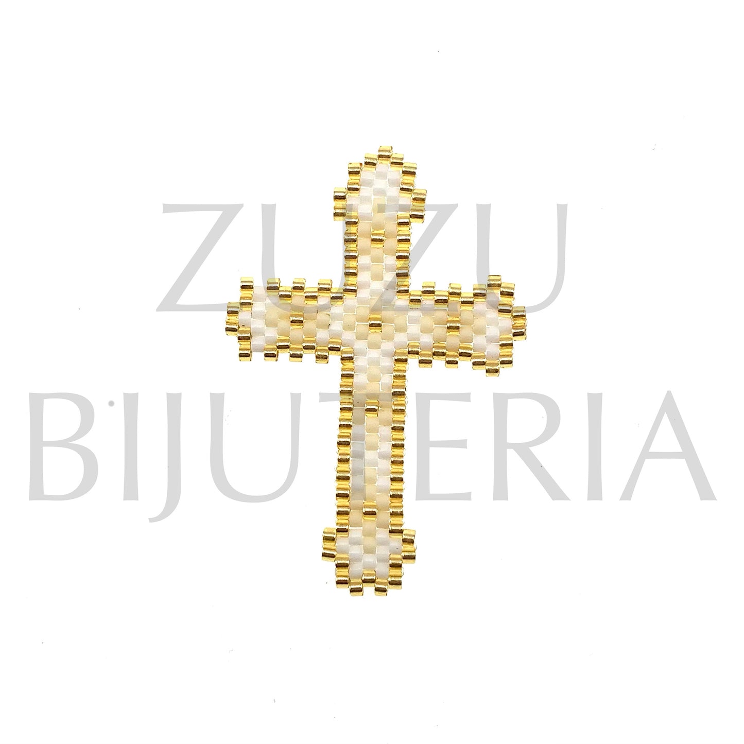 Pendente Cruz 44mm x 30mm - Missangas Miyuki