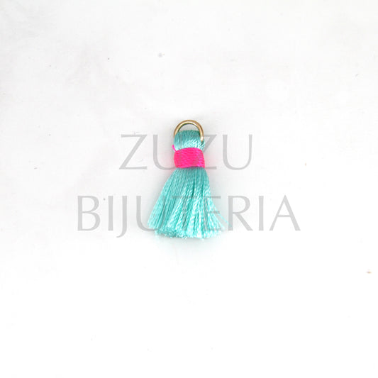 Borla/Franja Azul Claro/Rosa Choque 22mm x 12mm