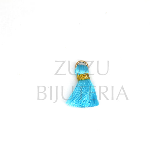 Borla/Franja Azul/Dourado 22mm x 12mm