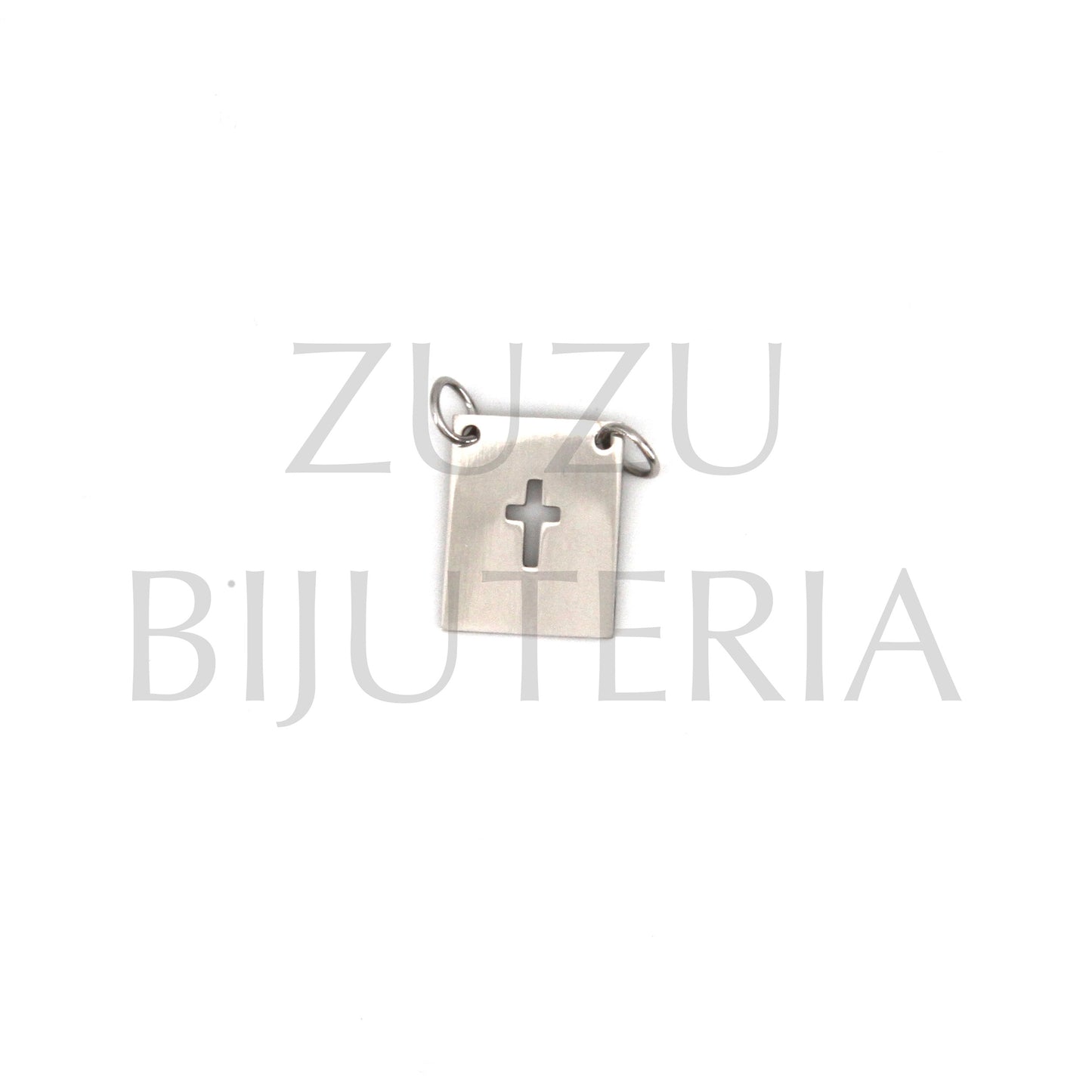 Pendente/Escapulário Cruz 15mm x 11mm - Aço Inox