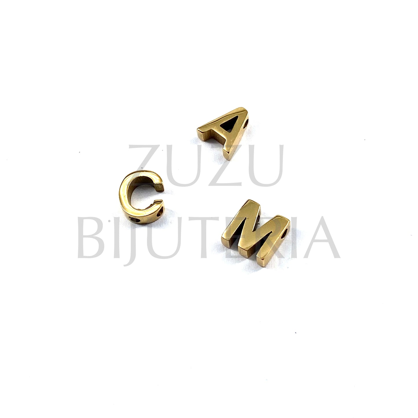 Pendant/Inset Golden Letter ~10mm - Stainless Steel