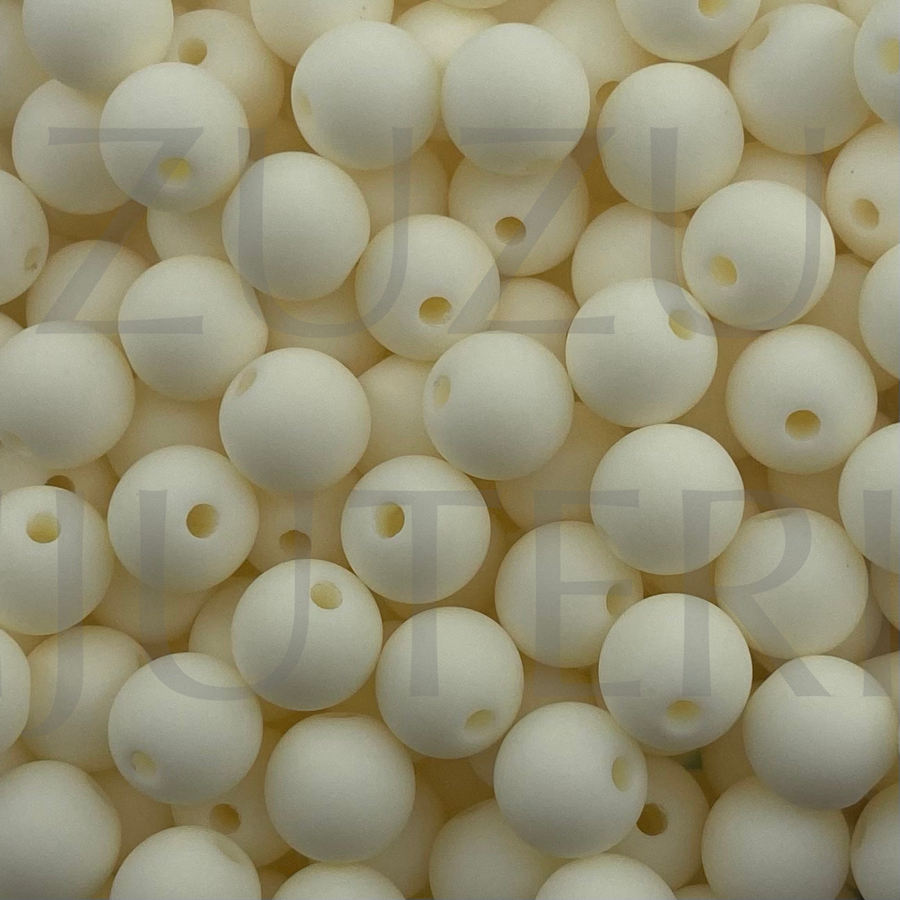 Conta Acrilico 8mm (100 peças) - Creme Mate