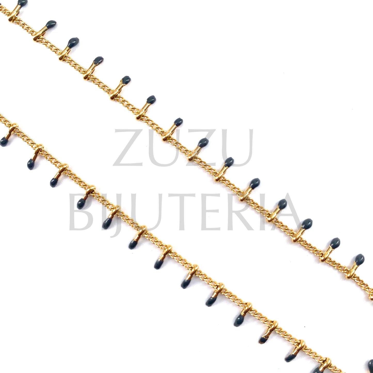 Corrente com Detalhes 1.5mm Cinzento - Aço Inox