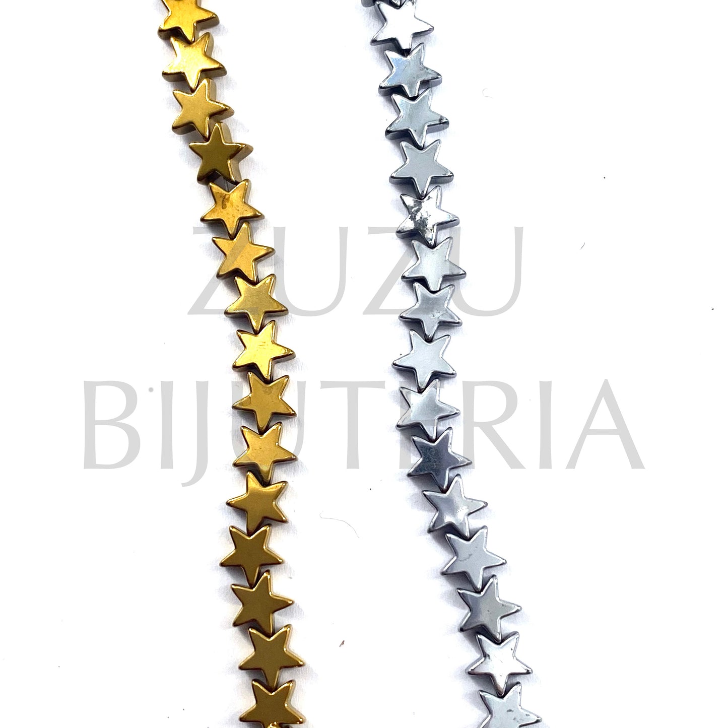 Conta Estrela Hematita 6.7mm (10 contas)