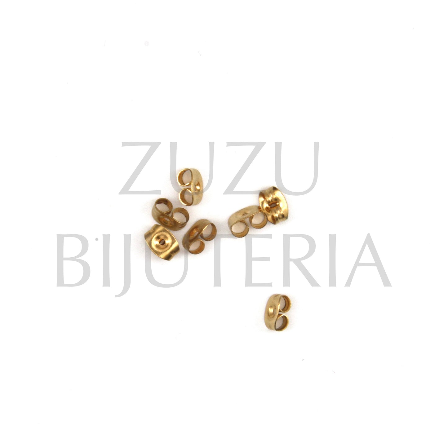 Travão para Brincos Dourado 6mm (Pack 5 pares) - Aço Inox