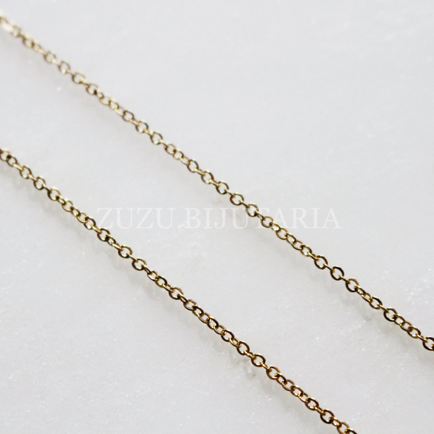 Corrente/Fio Pronto Oval Elo Dourado 2.5mm - Aço Inox