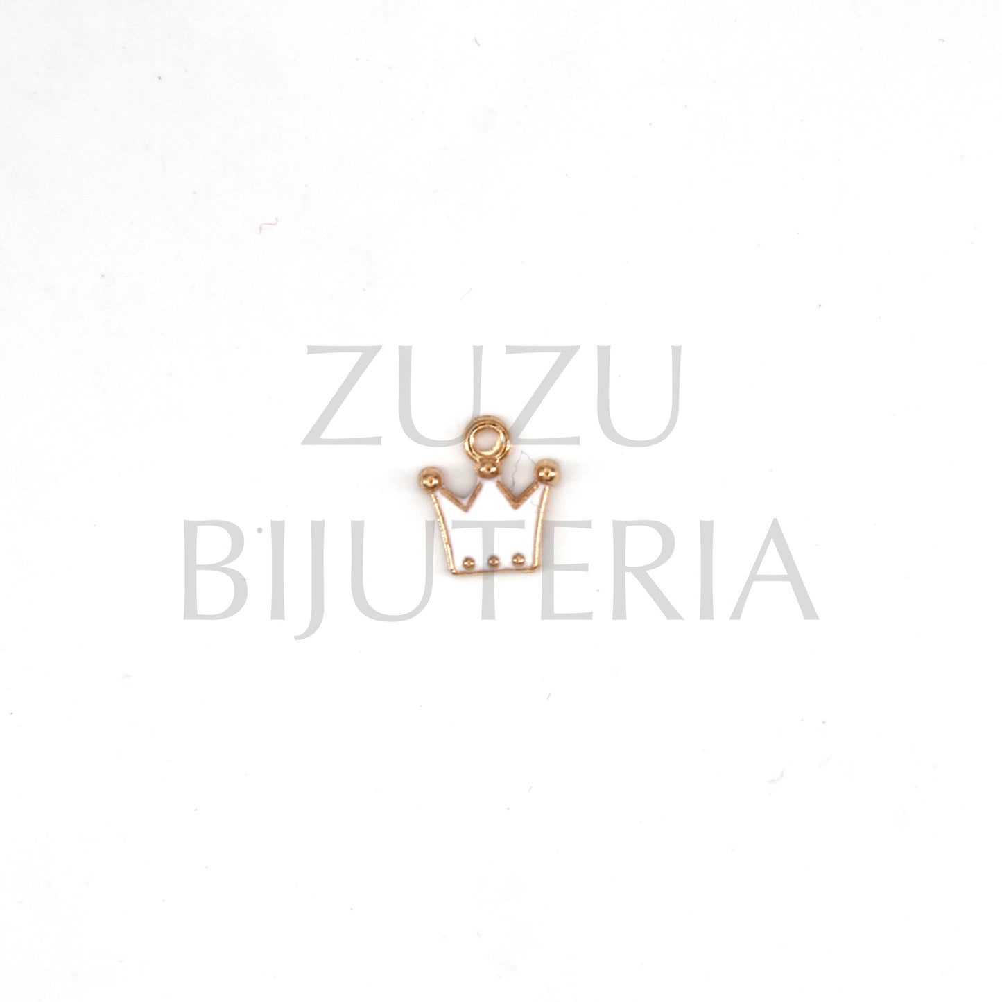 White Crown Pendant 12mm x 10mm - Copper