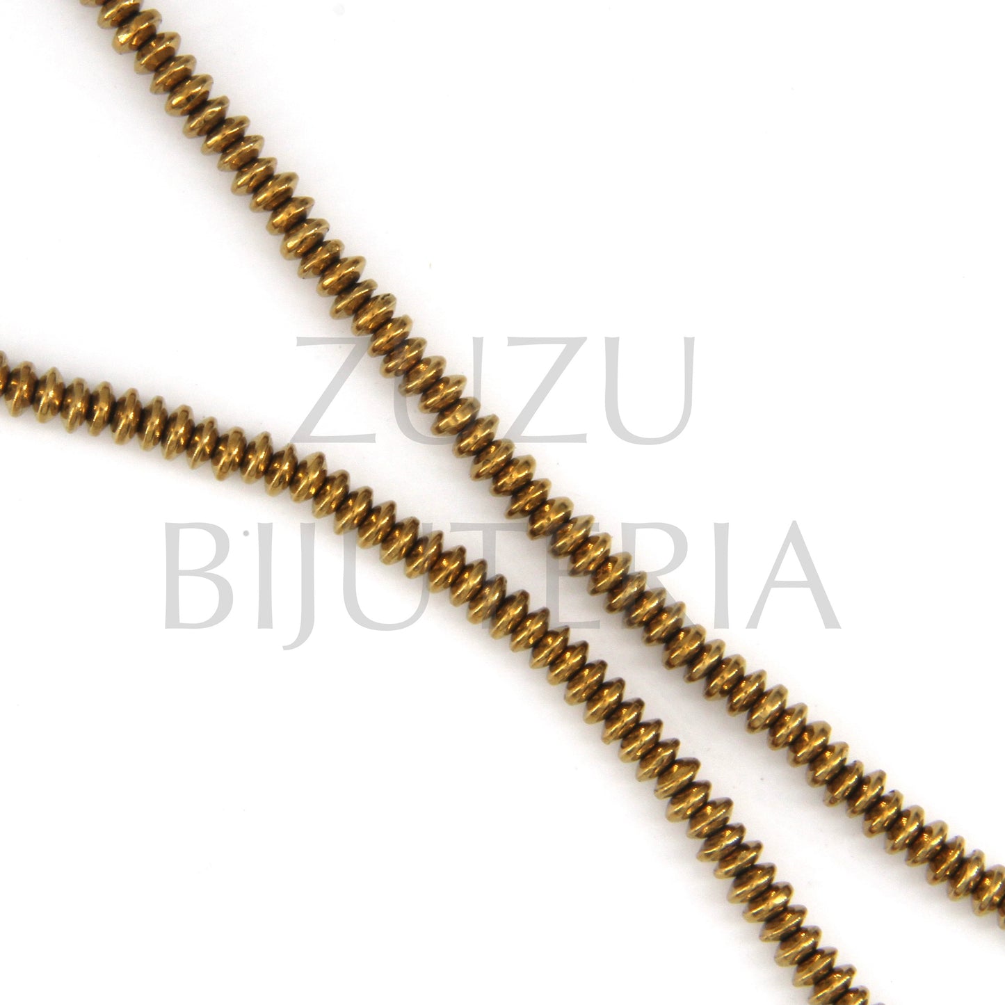 Conta Disco Hematitas Dourado 4mm x 2mm (20 peças)