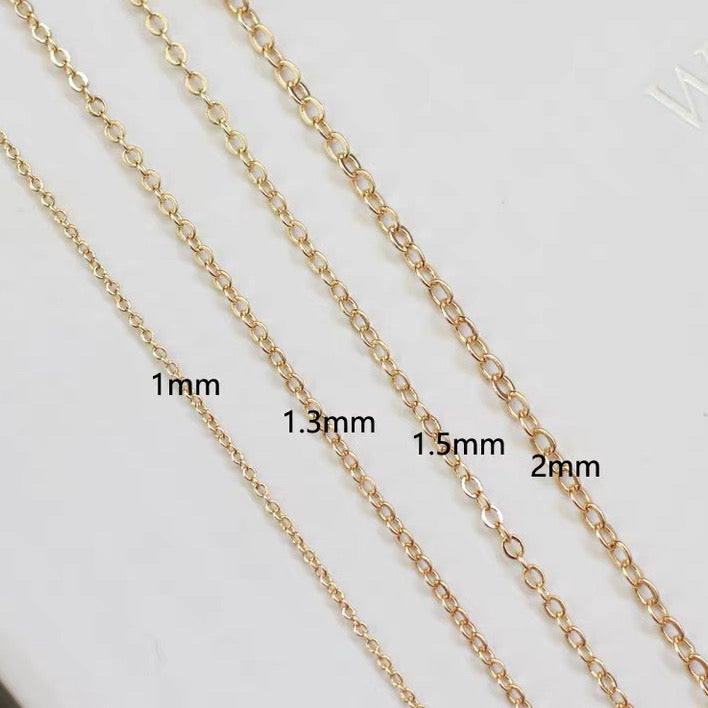 Chain / Wire Ready Oval Golden Link 1mm - Stainless Steel