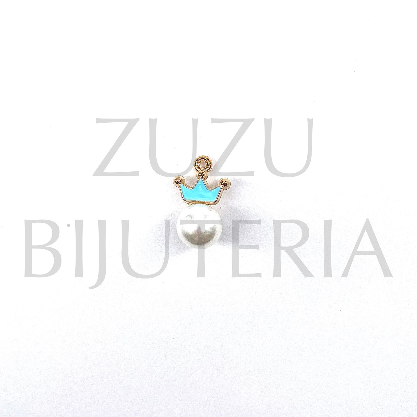 Pendente Coroa com Pérola 12mm x 18mm - Cobre