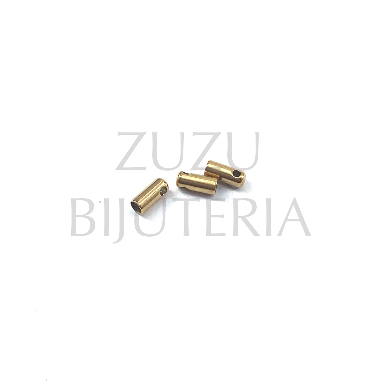 Tapa Nó Dourado 3mm (Furo 2mm) Pack 5 - Aço Inox