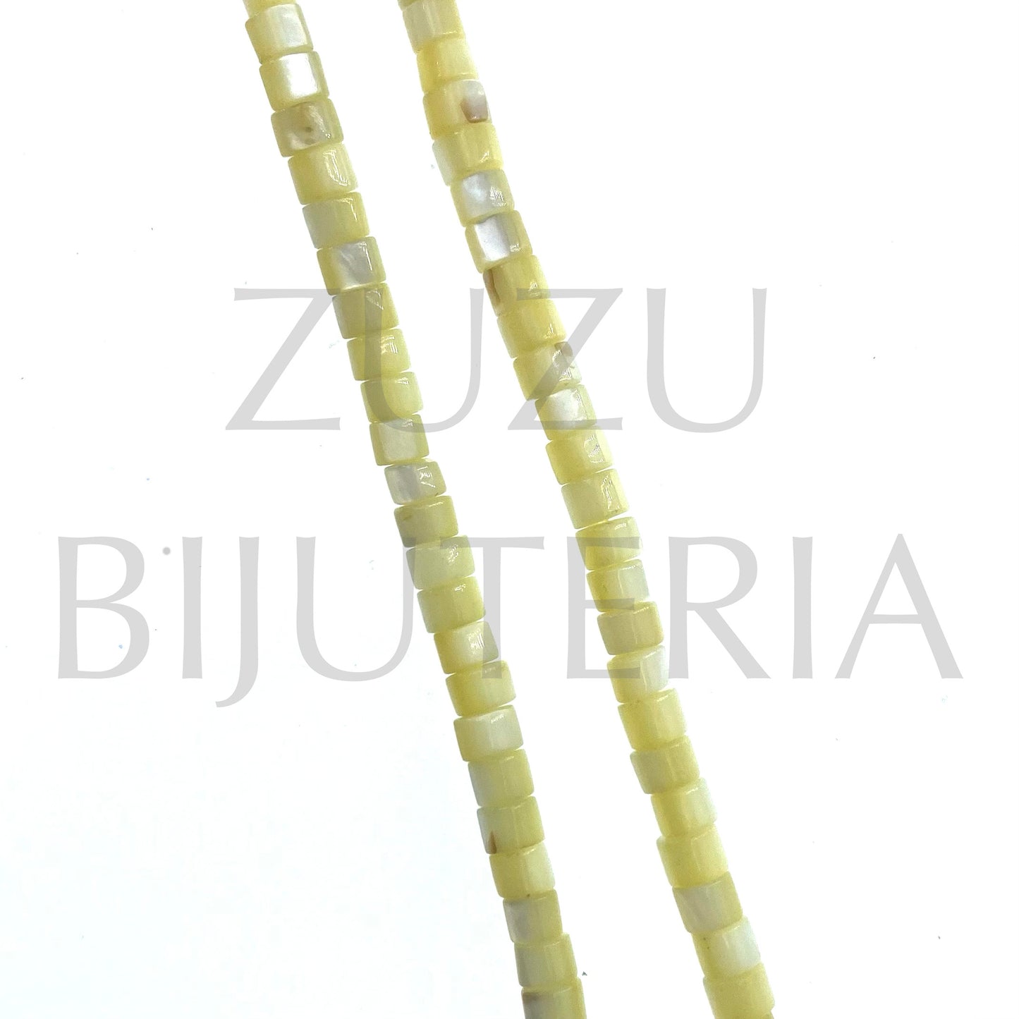 Fiada Madrepérola 4mm (39cm) - Amarelo Claro